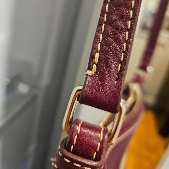 Dooney and Bourke Leather Crossbody Bag in Plum color - Picture 6 of 10
